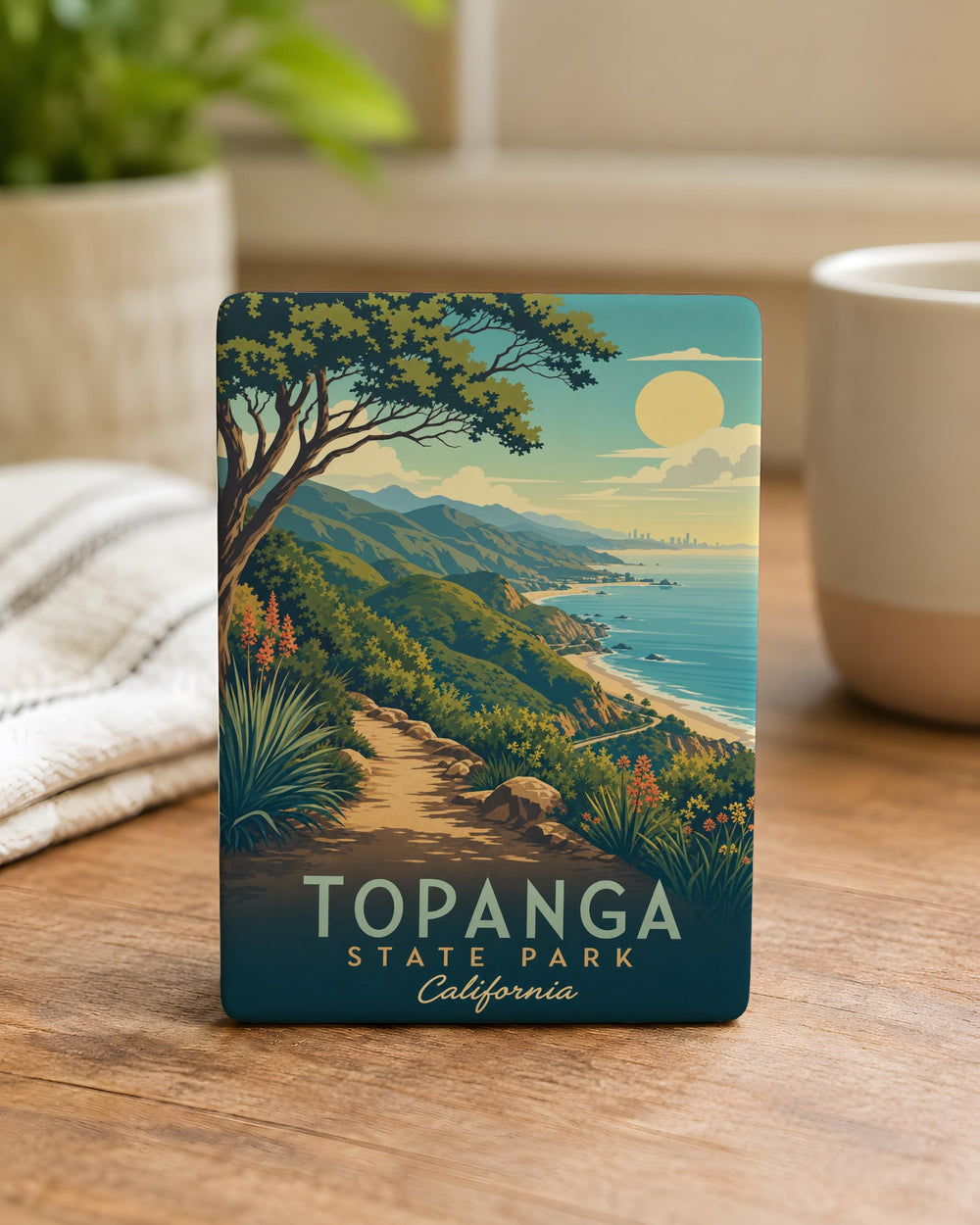 Topanga State Park Fridge Magnet, California Hiking Trail Souvenir, Los Angeles Nature Landmark Gift
