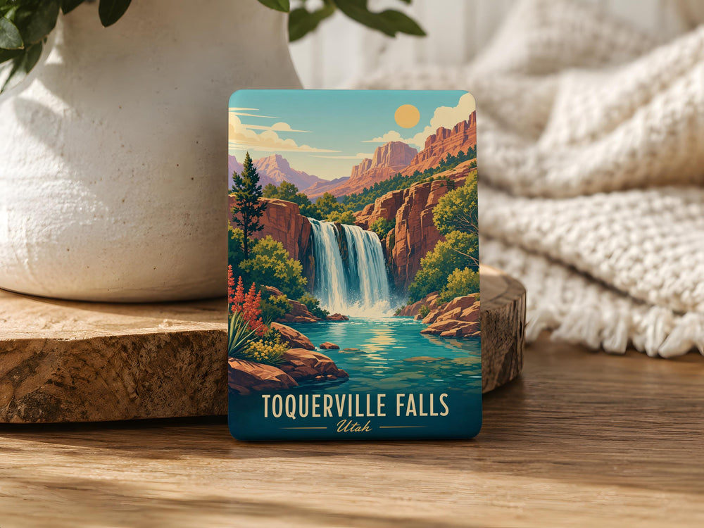 Toquerville Falls Fridge Magnet, Utah Waterfall Souvenir Magnet, Scenic Nature Travel Keepsake, Toquerville Utah Gift