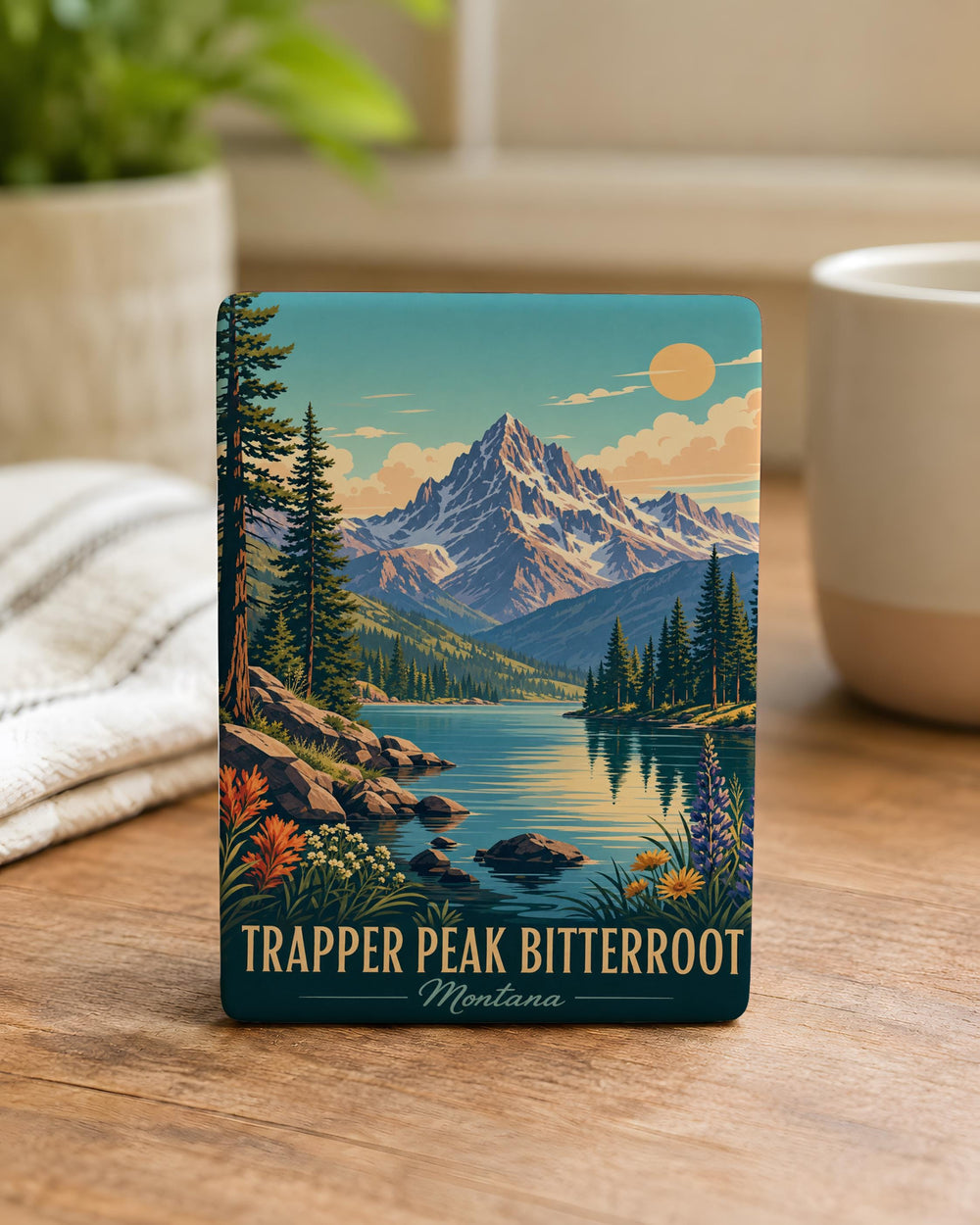 Trapper Peak Bitterroot Mountains Fridge Magnet, Montana Mountain Peak Souvenir Magnet, Bitterroot Range Travel Keepsake