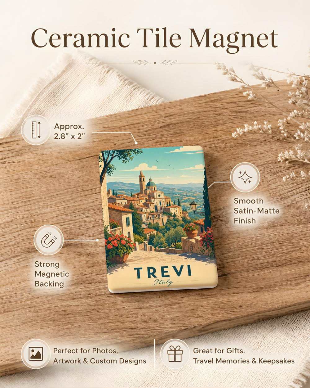 Trevi Italy Fridge Magnet, Trevi Fountain Rome Souvenir Magnet, Italy Travel Gift, Rome Landmark Keepsake Magnet