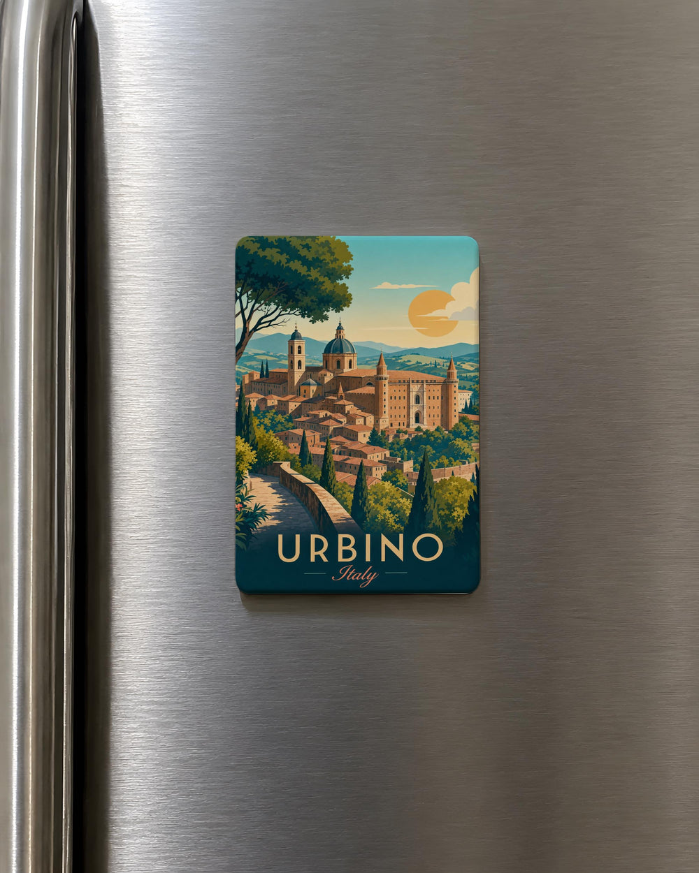 Urbino Italy Fridge Magnet, Urbino City Landmark Souvenir Magnet, Italian Travel Keepsake Refrigerator Magnet