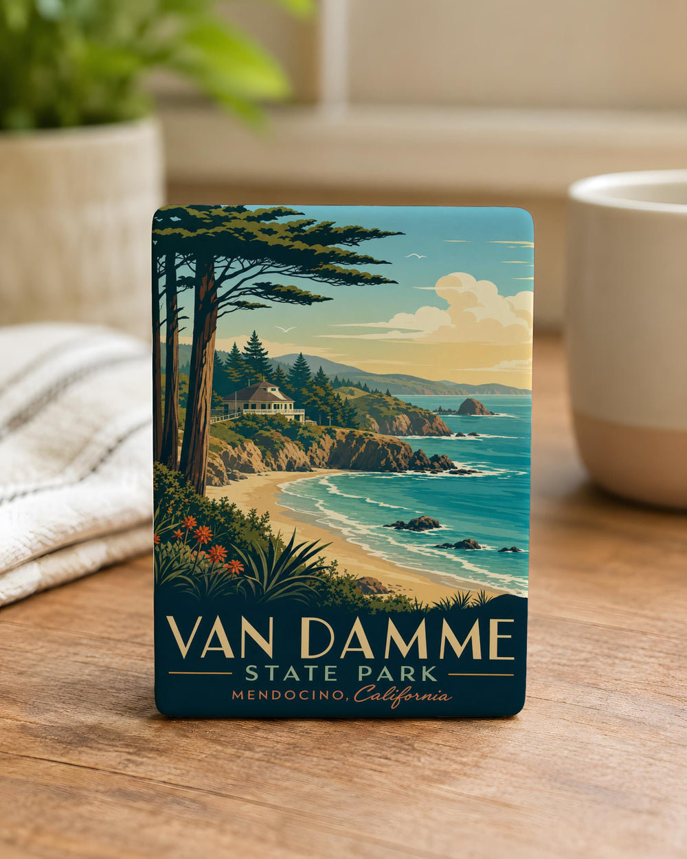 Van Damme State Park Fridge Magnet, California State Park Souvenir, Mendocino Coast Travel Keepsake Magnet