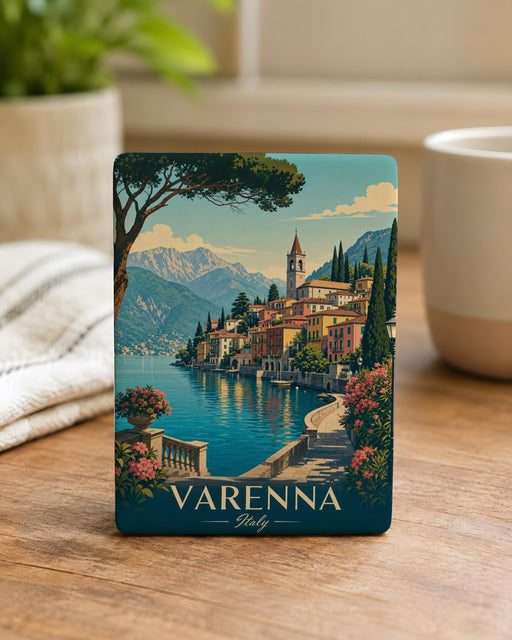 Varenna Town Fridge Magnet, Lake Como Italy Village Travel Souvenir, Italian Lakeside Street Scene Magnet