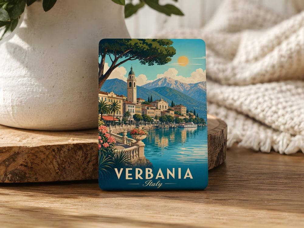 Verbania Town Fridge Magnet, Italy Lake Maggiore Souvenir, Verbania Travel Gift, Italian Townscape Kitchen Magnet