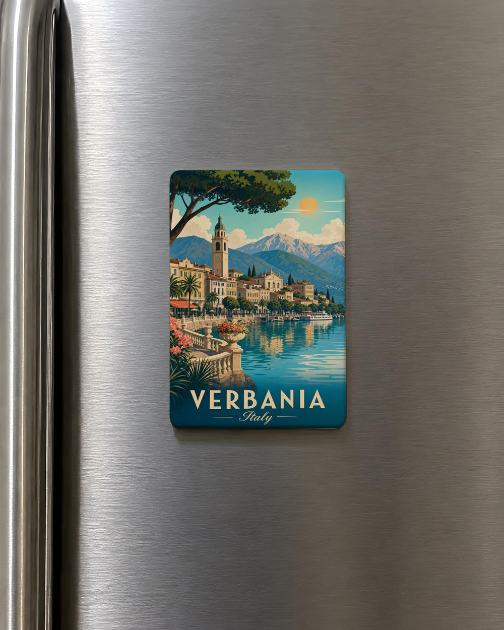 Verbania Town Fridge Magnet, Italy Lake Maggiore Souvenir, Verbania Travel Gift, Italian Townscape Kitchen Magnet