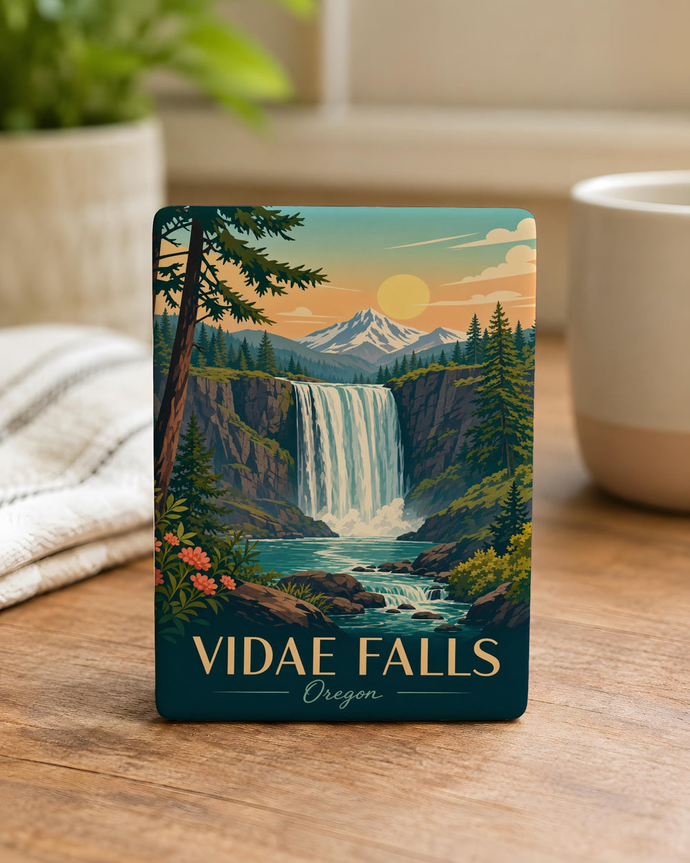 Vidae Falls Oregon Fridge Magnet, Waterfall Souvenir Magnet, Oregon Nature Travel Gift, Pacific Northwest Landmark Magnet