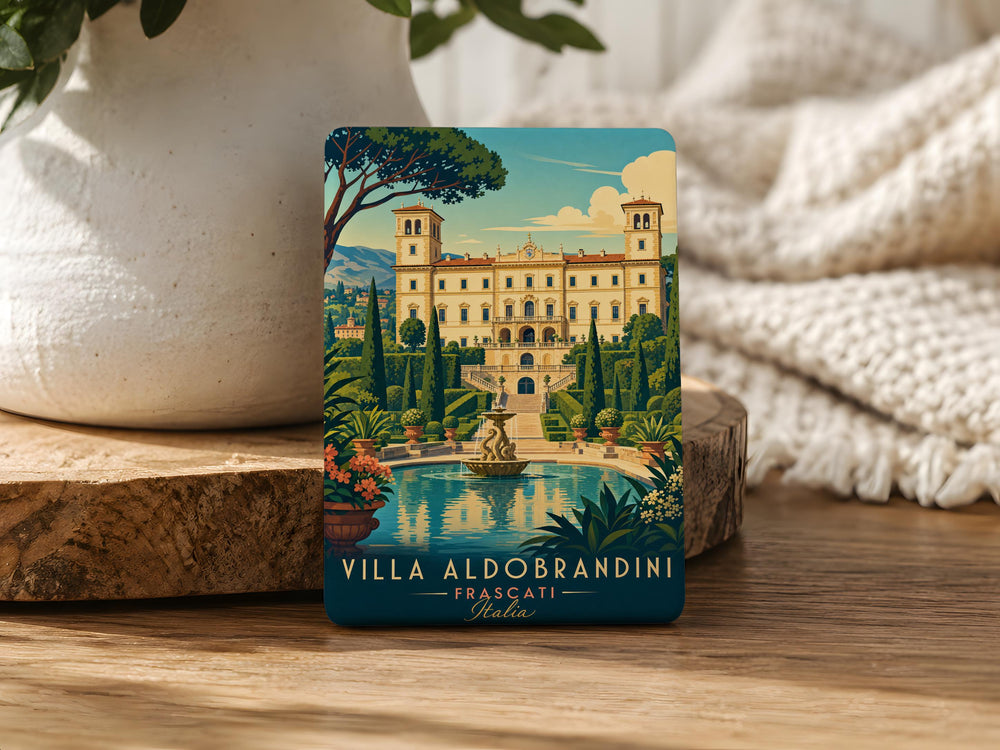 Villa Aldobrandini Fridge Magnet, Italian Renaissance Villa & Gardens Souvenir Magnet, Frascati Italy Travel Keepsake Magnet