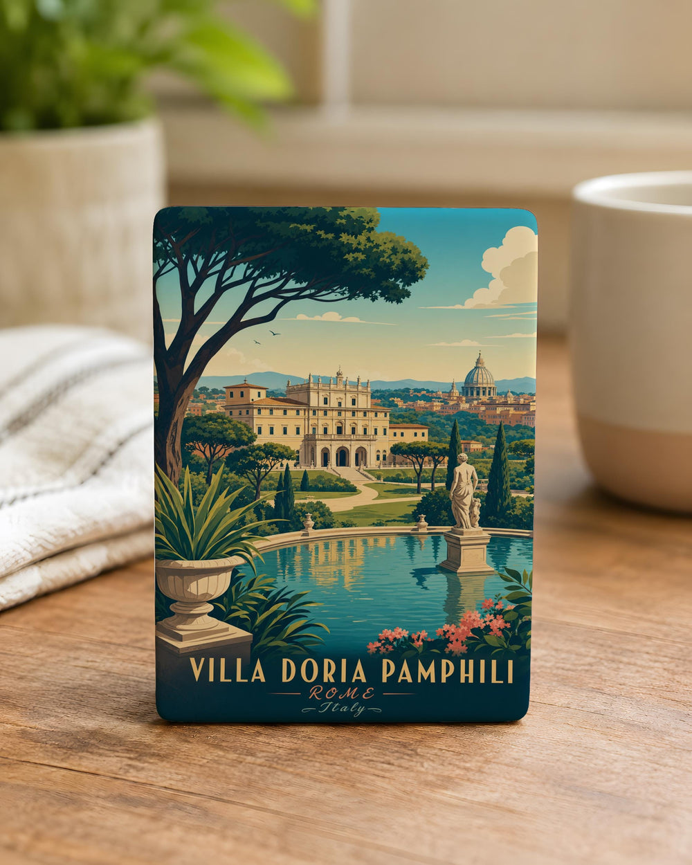 Villa Doria Pamphili Rome Fridge Magnet, Italian Villa & Gardens Souvenir Magnet, Rome Travel Keepsake Magnet