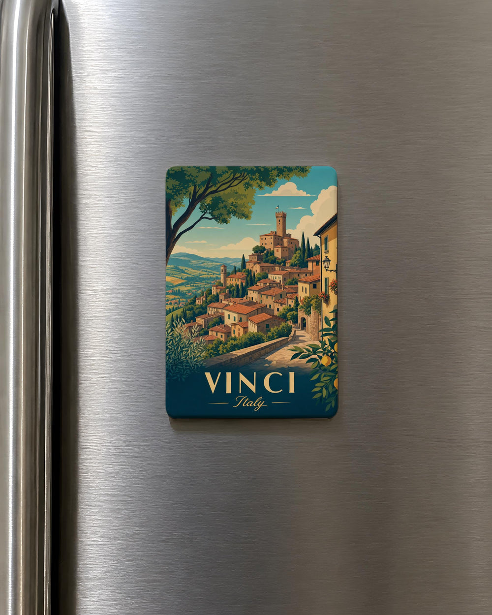 Vinci Italy Fridge Magnet, Tuscany Travel Souvenir, Italian Village Landmark Keepsake, Italy Vacation Gift, Refrigerator Magnet
