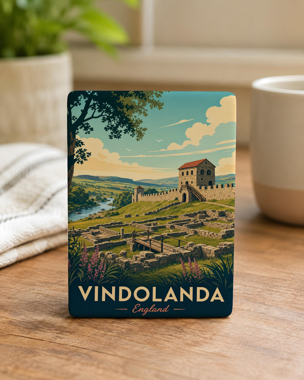 Vindolanda England Fridge Magnet, Roman Fort Hadrian’s Wall Souvenir Magnet, Northumberland UK Travel Gift Magnet