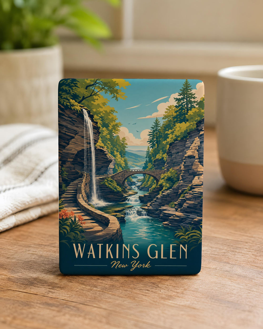 Watkins Glen State Park Fridge Magnet, New York Gorge Trails Souvenir Magnet, Finger Lakes Travel Keepsake Magnet