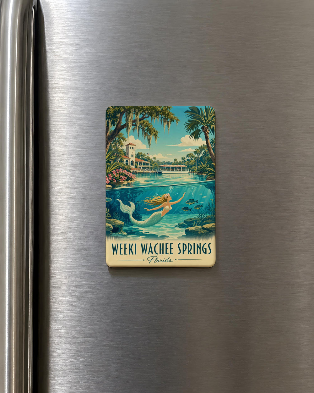 Weeki Wachee Springs Fridge Magnet Florida Roadside Attraction Souvenir Mermaid Spring Park Gift Travel Keepsake