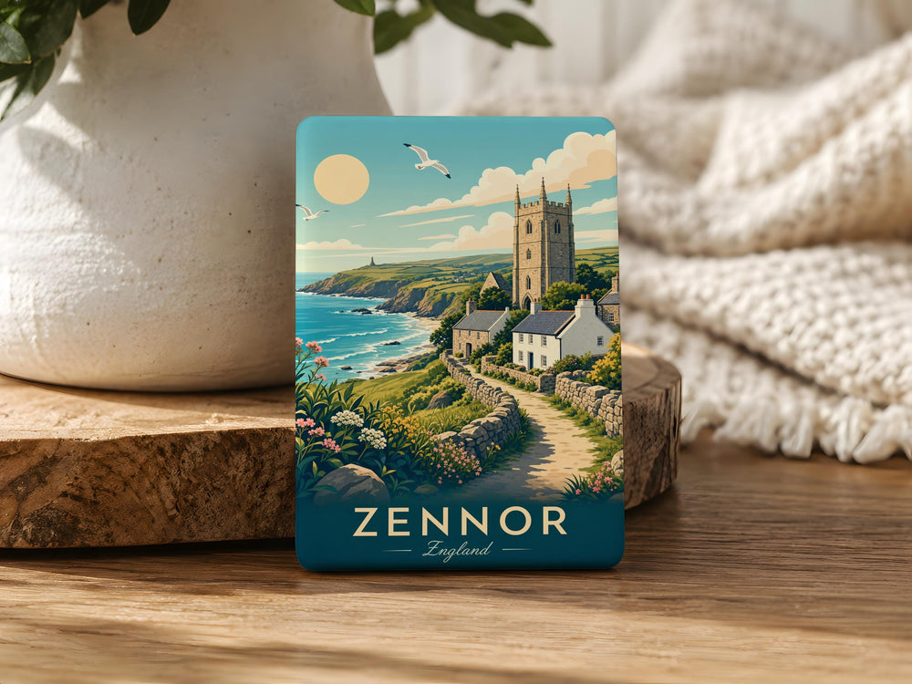 Zennor England Fridge Magnet, Zennor Village Souvenir Magnet, Cornwall UK Travel Gift, English Village Keepsake Magnet