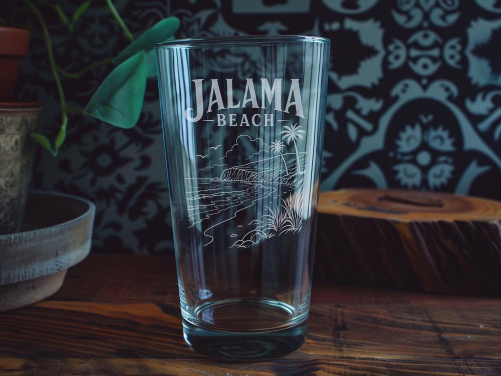Jalama Beach Pint Glass, California Coastal Beach Souvenir Glass, Santa Barbara County Beach Lover Gift, Ocean Theme Drinkware