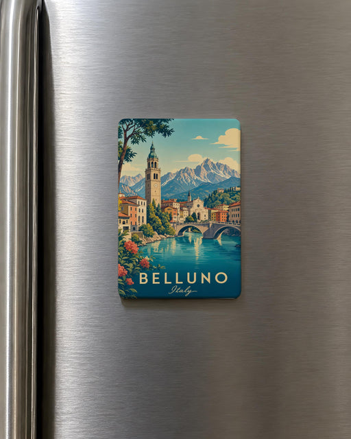 Belluno Italy Fridge Magnet, Belluno Travel Souvenir Magnet, Italian Alps Dolomites City Keepsake Magnet, Italy Gift