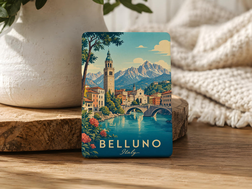 Belluno Italy Fridge Magnet, Belluno Travel Souvenir Magnet, Italian Alps Dolomites City Keepsake Magnet, Italy Gift