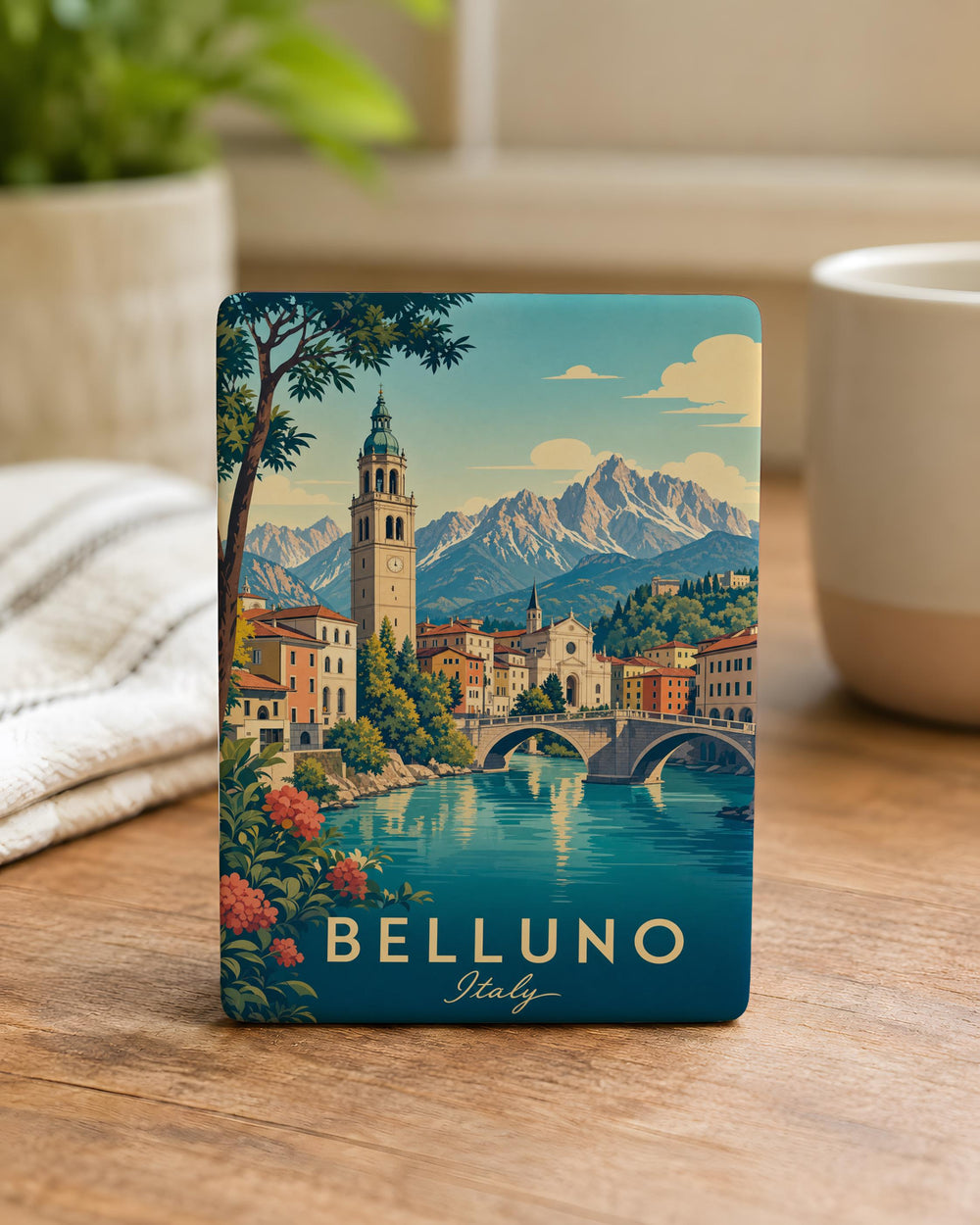 Belluno Italy Fridge Magnet, Belluno Travel Souvenir Magnet, Italian Alps Dolomites City Keepsake Magnet, Italy Gift