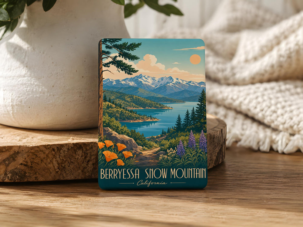Berryessa Snow Mountain Fridge Magnet, Lake Berryessa California Souvenir Magnet, Snow Mountain Wilderness Travel Keepsake Magnet