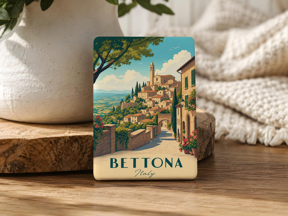 Bettona Italy Fridge Magnet, Bettona Perugia Umbria Travel Souvenir Magnet, Italian Hill Town Landmark Magnet