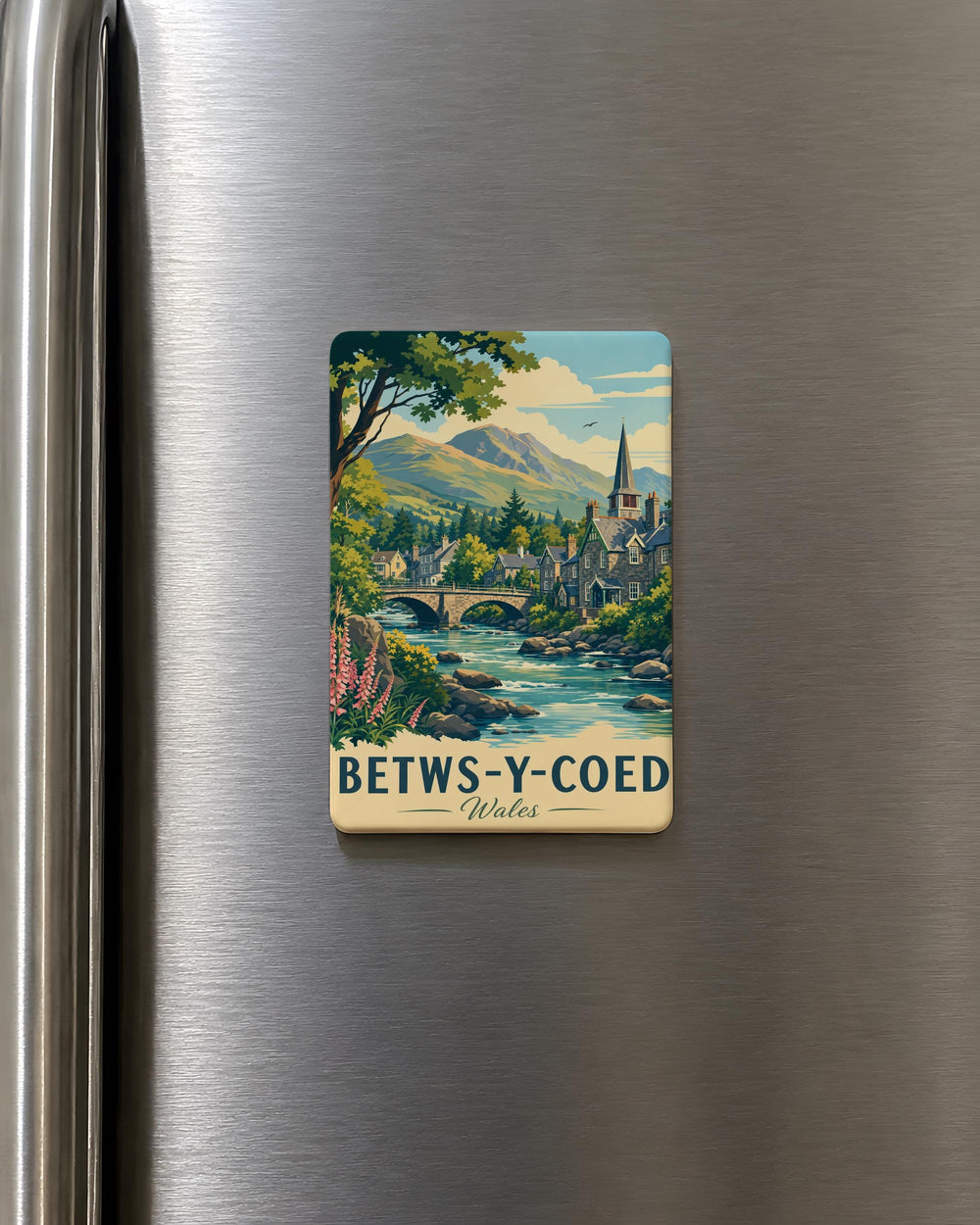 Betws-y-Coed Fridge Magnet, Wales Travel Souvenir, Snowdonia Village Landmark Keepsake, Welsh Gift, UK Destination Magnet
