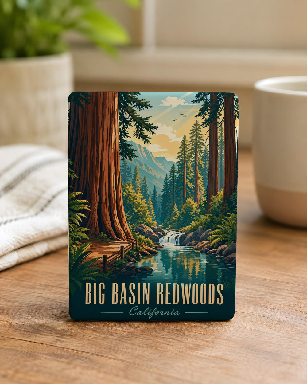 Big Basin Redwoods Fridge Magnet, California Redwoods Souvenir, Giant Redwood Trees, Santa Cruz Mountains Travel Keepsake