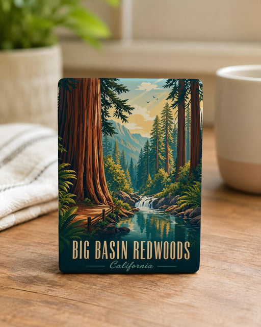 Big Basin Redwoods Fridge Magnet, California Redwoods Souvenir, Giant Redwood Trees, Santa Cruz Mountains Travel Keepsake