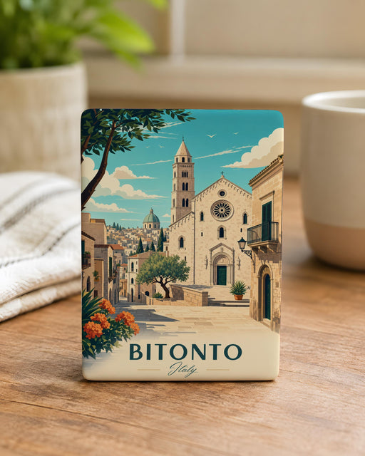 Bitonto Italy Fridge Magnet, Bitonto Puglia Souvenir Magnet, Italy Travel Gift, Bitonto City Landmark Keepsake Magnet