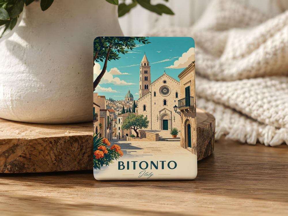 Bitonto Italy Fridge Magnet, Bitonto Puglia Souvenir Magnet, Italy Travel Gift, Bitonto City Landmark Keepsake Magnet