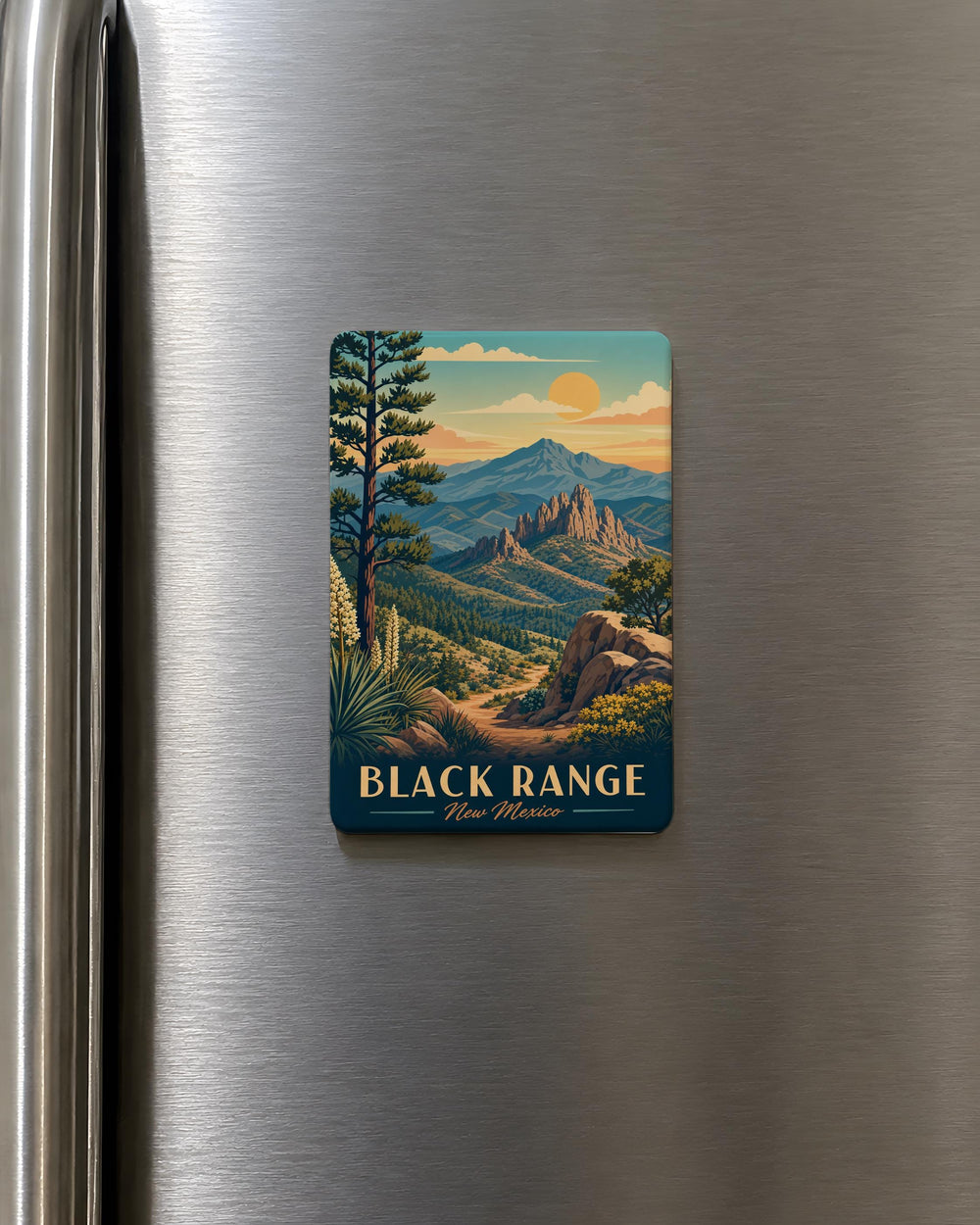 Black Range New Mexico Fridge Magnet, Gila National Forest Mountain Range Souvenir Magnet, NM Outdoor Travel Keepsake Gift