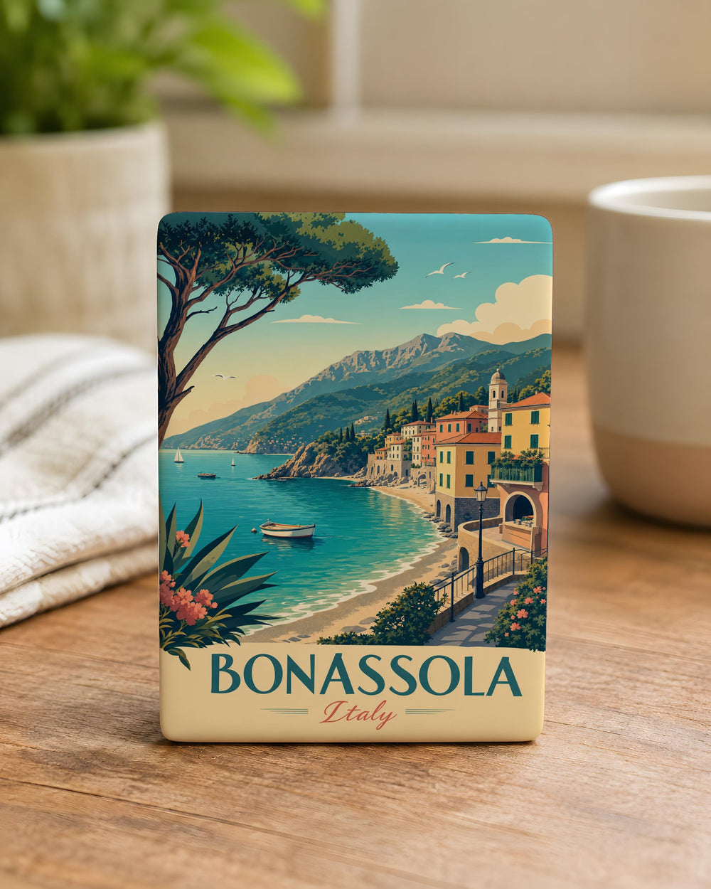 Bonassola Italy Fridge Magnet, Bonassola Travel Souvenir Magnet, Italian Riviera Coastal Town Keepsake Magnet, Liguria Gift