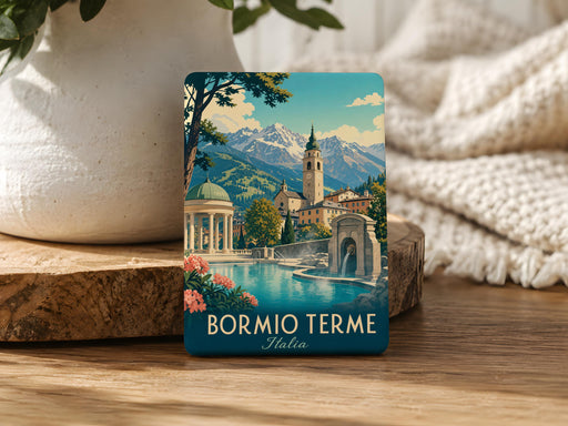 Bormio Terme Italy Fridge Magnet, Bormio Thermal Baths Souvenir Magnet, Lombardy Travel Gift, Alpine Spa Keepsake