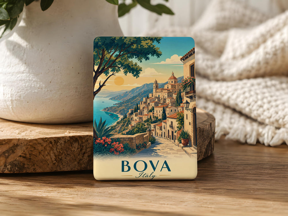 Bova Italy Fridge Magnet, Bova Calabria Travel Souvenir Magnet, Italian Village Landmark Keepsake Magnet, Italy Gift