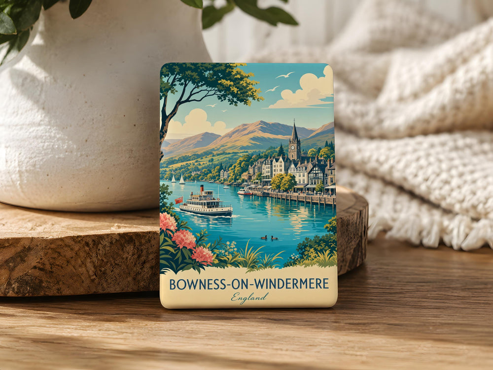 Bowness-on-Windermere Fridge Magnet, Lake District Souvenir Magnet, Cumbria Travel Gift, England Lakeside Keepsake