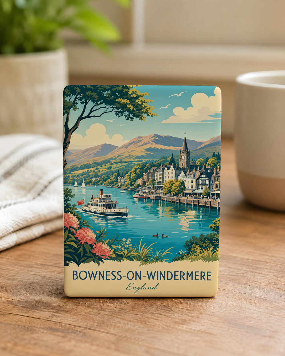 Bowness-on-Windermere Fridge Magnet, Lake District Souvenir Magnet, Cumbria Travel Gift, England Lakeside Keepsake
