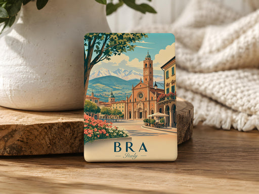 Bra Italy Fridge Magnet, Bra Piemonte Souvenir Magnet, Italian Travel Keepsake, Italy City Name Magnet, Gift for Italy Lovers