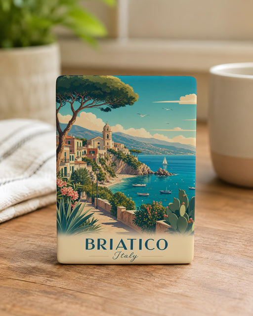 Briatico Italy Fridge Magnet, Calabria Souvenir, Coastal Town Travel Keepsake, Italian Vacation Gift, Mediterranean Landmark Magnet