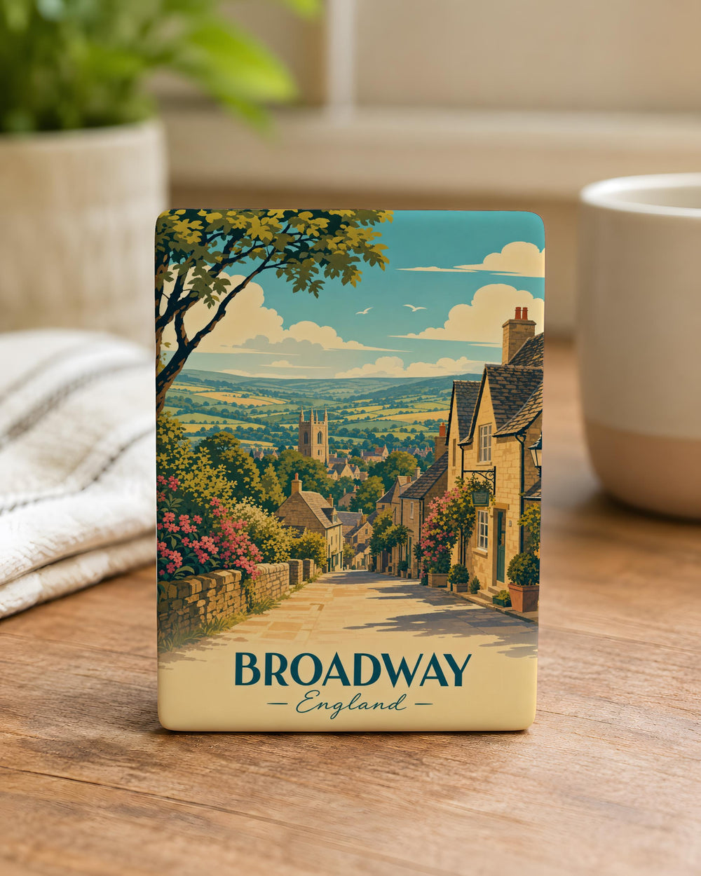 Broadway England Fridge Magnet, Broadway Village Souvenir Magnet, Cotswolds England Travel Gift, UK Landmark Keepsake Magnet