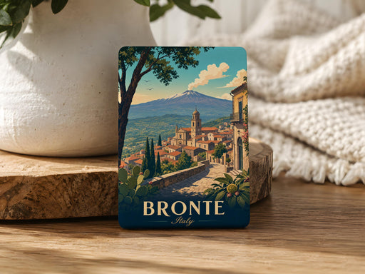 Bronte Italy Fridge Magnet, Bronte Sicily Souvenir Magnet, Italian Town Travel Keepsake, Italy Vacation Gift, Bronte Landmark Magnet