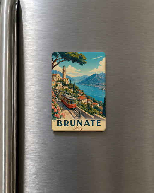 Brunate Italy Fridge Magnet, Lake Como Village Souvenir Magnet, Italian Travel Landmark Refrigerator Magnet