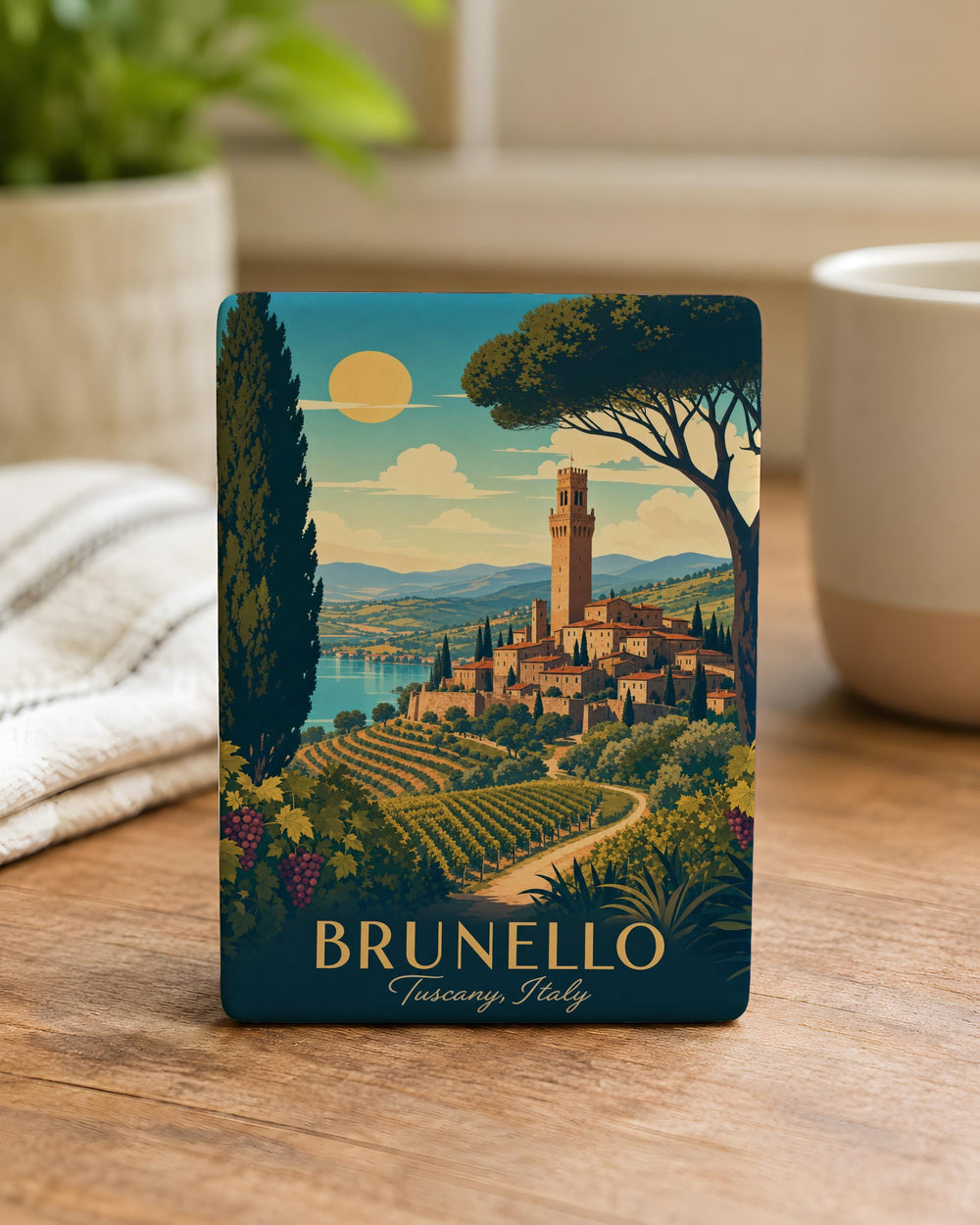 Brunello Region Fridge Magnet, Tuscany Italy Wine Country Map Souvenir, Montalcino Vineyard Travel Keepsake Magnet