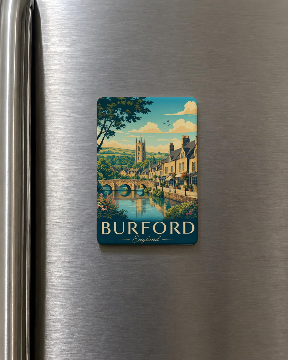 Burford England Fridge Magnet, Burford Oxfordshire Souvenir Magnet, Cotswolds Travel Gift, England Town Keepsake Magnet