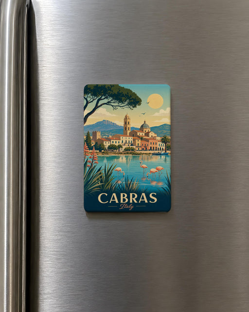Cabras Italy Fridge Magnet, Cabras Sardinia Souvenir Magnet, Italian Travel Gift, Cabras Town Landmark Keepsake Magnet