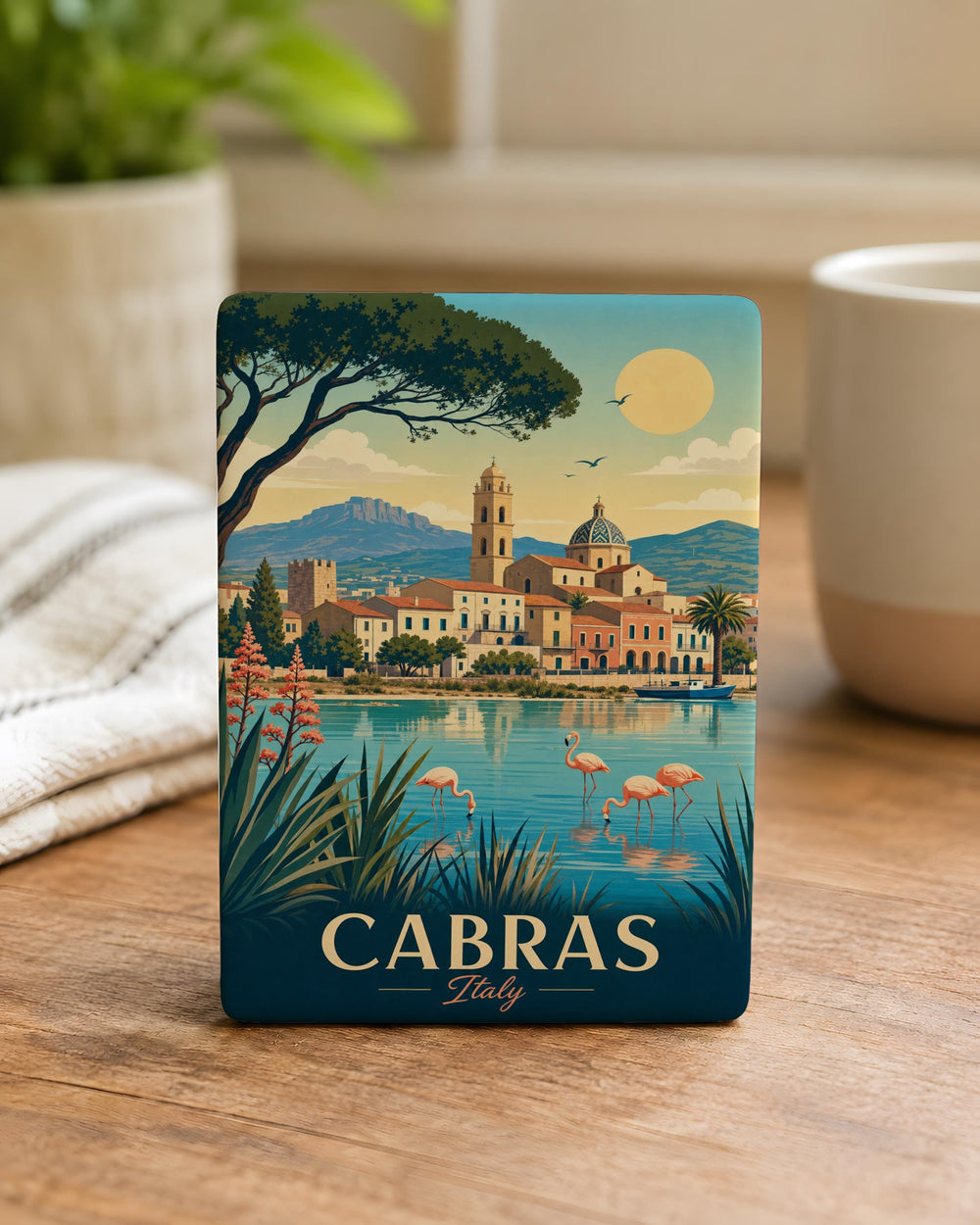 Cabras Italy Fridge Magnet, Cabras Sardinia Souvenir Magnet, Italian Travel Gift, Cabras Town Landmark Keepsake Magnet
