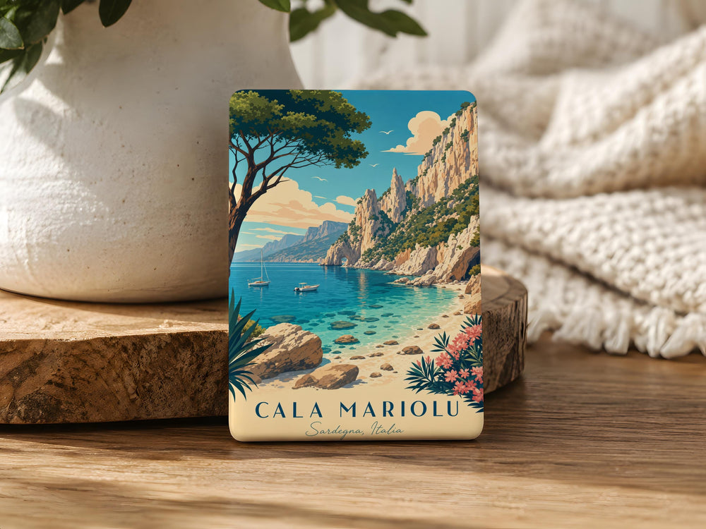 Cala Mariolu Fridge Magnet, Sardinia Italy Beach Cove Souvenir Magnet, Mediterranean Coast Travel Keepsake Gift