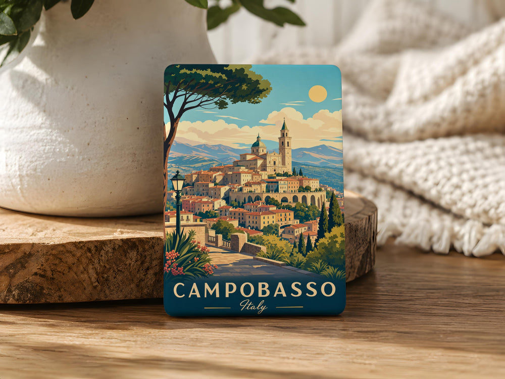 Campobasso Italy Fridge Magnet, Campobasso Souvenir Magnet, Molise Travel Gift, Italian City Landmark Keepsake Magnet