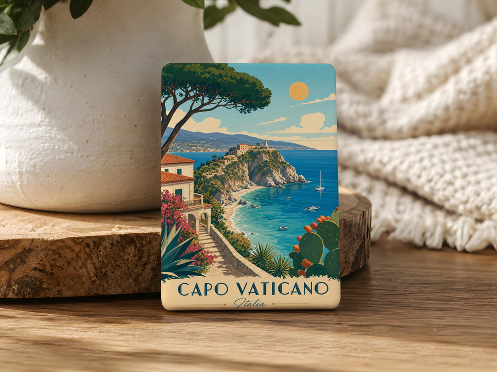 Capo Vaticano Italy Fridge Magnet, Calabria Coastal Landmark Souvenir, Beach Cliffs and Sea Travel Keepsake