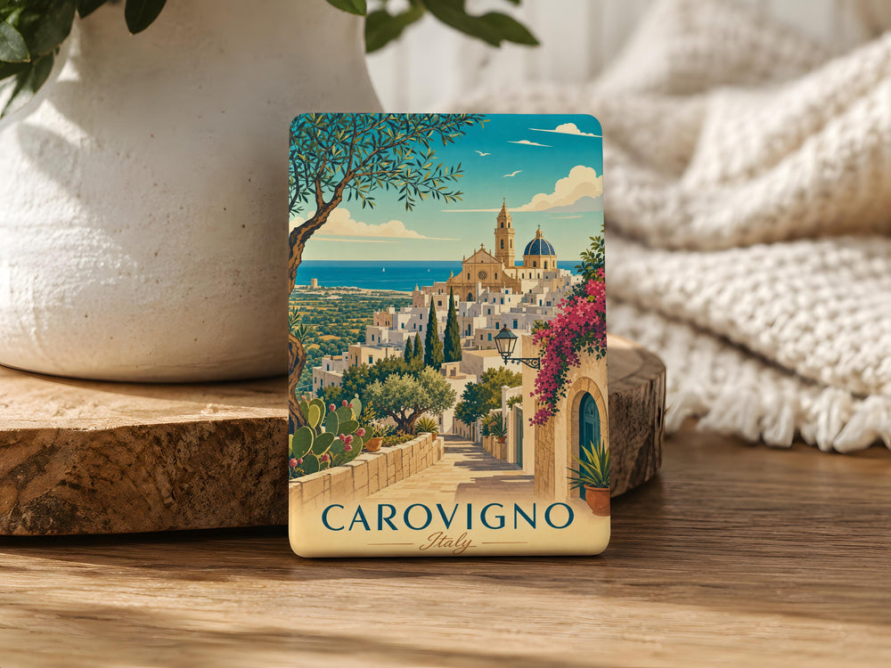 Carovigno Italy Fridge Magnet, Carovigno Souvenir Magnet, Puglia Travel Gift, Italy Vacation Keepsake, Italian Town Magnet