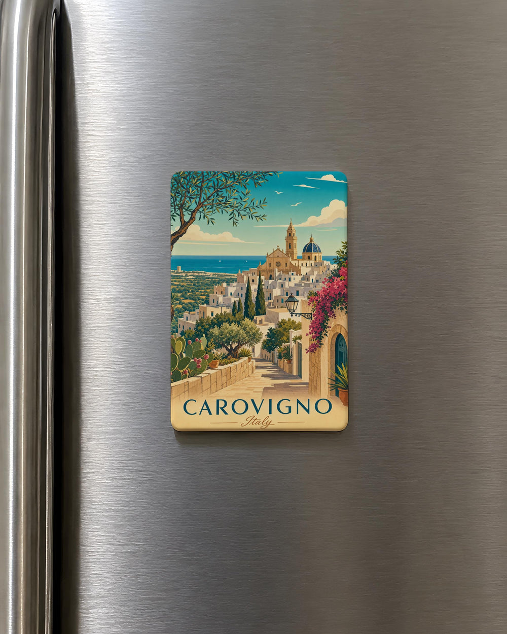 Carovigno Italy Fridge Magnet, Carovigno Souvenir Magnet, Puglia Travel Gift, Italy Vacation Keepsake, Italian Town Magnet