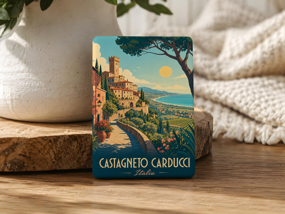 Castagneto Carducci Italy Fridge Magnet, Tuscan Hill Town Souvenir Magnet, Travel Gift, Italian Village Keepsake Magnet