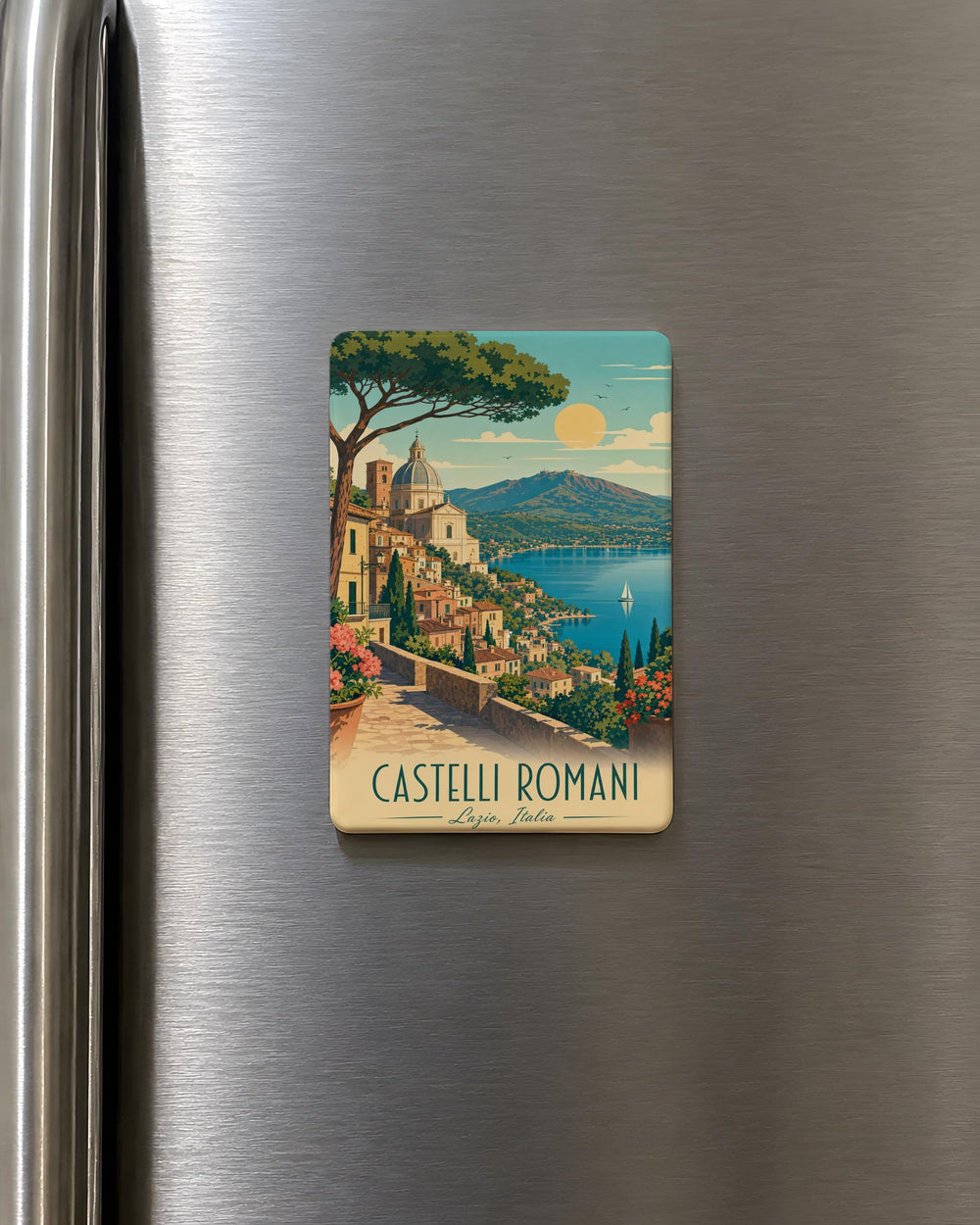 Castelli Romani Fridge Magnet, Italy Lazio Hills & Lake Souvenir, Roman Countryside Travel Gift